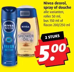 Boni Nivea deorol, spray of douche aanbieding
