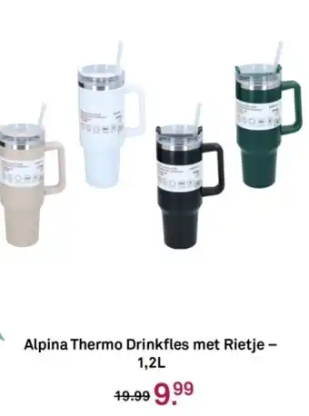 Karwei Alpina Thermo Drinkfles met Rietje aanbieding
