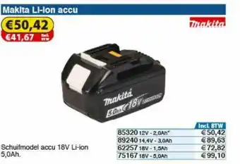 Toolstation Makita LI-Ion Accu aanbieding