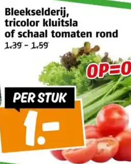 Poiesz Bleekselderij, tricolor kluitsla of schaal tomaten rond aanbieding