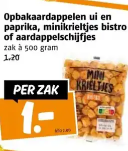 Poiesz Opbakaardappelen ui en paprika, minikrieltjes bistro of aardappelschijfjes aanbieding