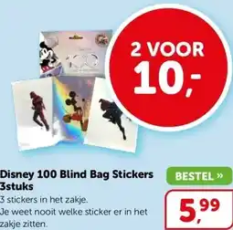Boekenvoordeel Disney 100 Blind Bag Stickers 3stuks aanbieding