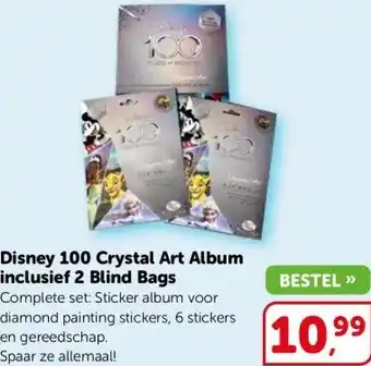 Boekenvoordeel Disney 100 Crystal Art Album inclusief 2 Blind Bags aanbieding