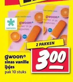 Nettorama gwoono sinas vanille ijsjes aanbieding