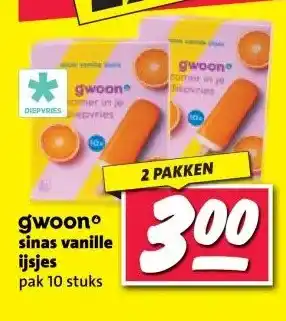 Nettorama gwoono sinas vanille ijsjes aanbieding