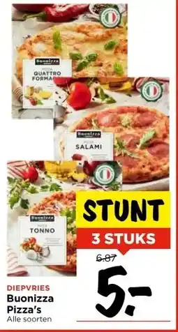 Vomar Voordeelmarkt DIEPVRIES Buonizza Pizza's aanbieding