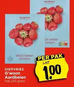 Vomar Voordeelmarkt DIEPVRIES G'woon Aardbeien aanbieding