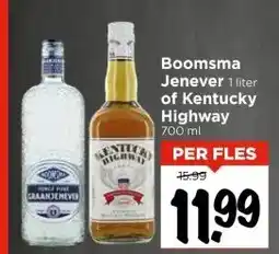 Vomar Voordeelmarkt Boomsma Jenever 1 liter of Kentucky Highway 700 ml aanbieding
