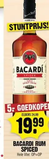 Dirk BACARDI RUM SPICED Hele liter. OP=OP aanbieding