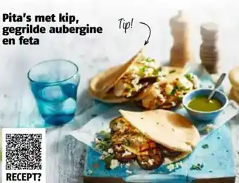 Poiesz Pita's met kip, gegrilde aubergine en feta aanbieding
