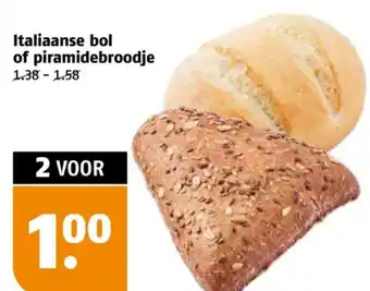 Poiesz Italiaanse bol of piramidebroodje aanbieding