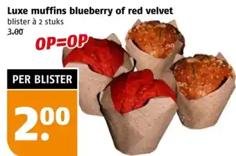 Poiesz Luxe muffins blueberry of red velvet aanbieding