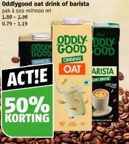 Poiesz Oddlygood oat drink of barista aanbieding