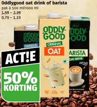 Poiesz Oddlygood oat drink of barista aanbieding