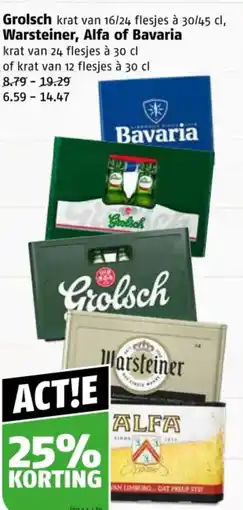 Poiesz Grolsch , Warsteiner, Alfa of Bavaria aanbieding