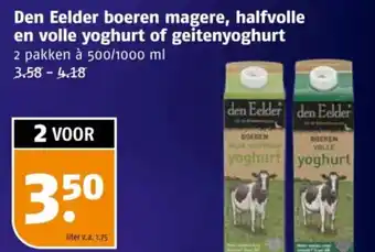 Poiesz Den Eelder boeren magere, halfvolle en volle yoghurt of geitenyoghurt aanbieding