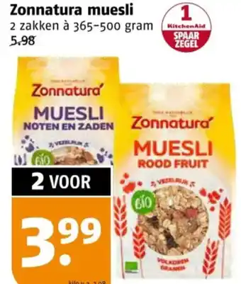 Poiesz Zonnatura muesli aanbieding