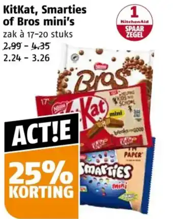 Poiesz KitKat, Smarties of Bros mini's aanbieding