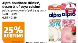 Poiesz Alpro houdbare drinks, desserts of soya cuisine aanbieding