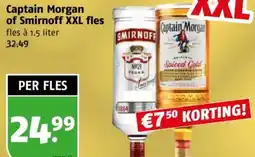 Poiesz Captain Morgan of Smirnoff XXL fles aanbieding