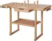 Praxis Tectake Houten Werkbank Met Bankschroeven, Model 1 - Bruin aanbieding