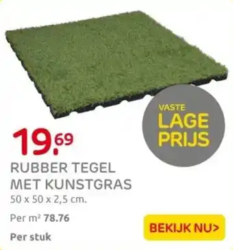 Praxis Rubber tegel met kunstgras aanbieding