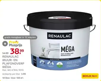 Praxis Renaulac muur en plafondverf aanbieding