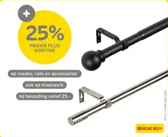 Praxis Op roedes, rails en accessoires aanbieding