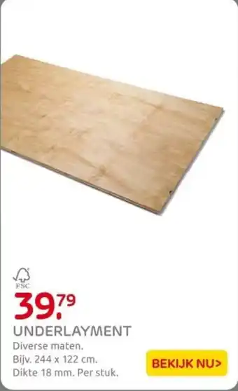 Praxis Underlayment aanbieding