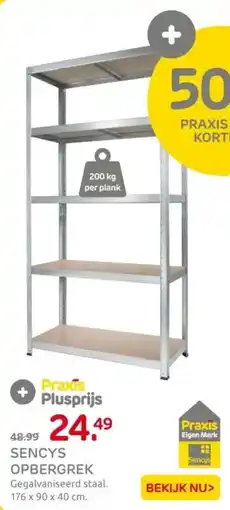 Praxis Sencys opbergrek aanbieding