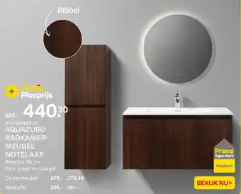 Praxis Aquazuro badkamer meubel notelaar aanbieding
