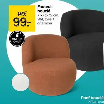 Xenos Fauteuil bouclé aanbieding