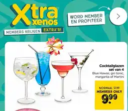 Xenos Cocktailglazen set van 4 aanbieding