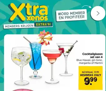 Xenos Cocktailglazen set van 4 aanbieding