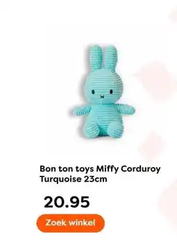 The Read Shop Bon ton toys Miffy Corduroy Turquoise aanbieding