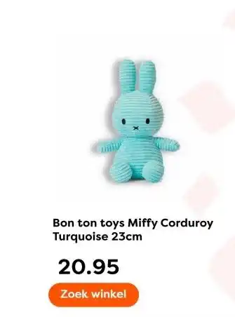 The Read Shop Bon ton toys Miffy Corduroy Turquoise aanbieding