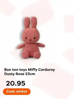 The Read Shop Bon ton toys Miffy Corduroy Dusty Rose aanbieding