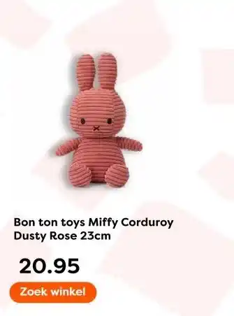 The Read Shop Bon ton toys Miffy Corduroy Dusty Rose aanbieding