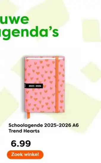 The Read Shop Schoolagende 2025-2026 A6 Trend Hearts aanbieding