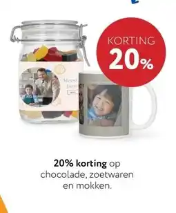 Primera 20% korting op chocolade, zoetwaren en mokken. aanbieding