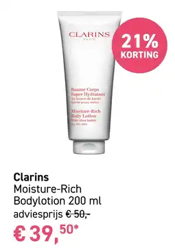 Mooi parfumerie Clarins Moisture-Rich Bodylotion 200 ml aanbieding