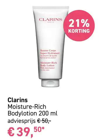 Mooi parfumerie Clarins Moisture-Rich Bodylotion 200 ml aanbieding