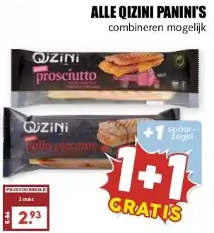 MCD Supermarkt ALLE QIZINI PANINI'S aanbieding