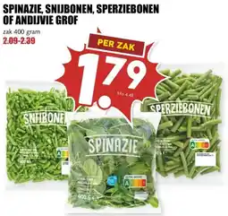 MCD Supermarkt SPINAZIE, SNIJBONEN, SPERZIEBONEN OF ANDIJVIE GROF aanbieding