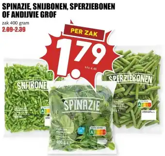 MCD Supermarkt SPINAZIE, SNIJBONEN, SPERZIEBONEN OF ANDIJVIE GROF aanbieding
