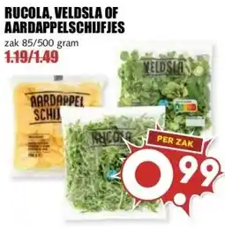 MCD Supermarkt RUCOLA, VELDSLA OF AARDAPPELSCHIJFJES aanbieding