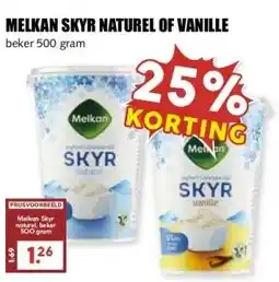 MCD Supermarkt MELKAN SKYR NATUREL OF VANILLE aanbieding
