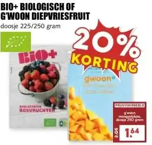 MCD Supermarkt BIO+ BIOLOGISCH OF G'WOON DIEPVRIESFRUIT aanbieding