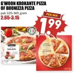 MCD Supermarkt G'WOON KROKANTE PIZZA OF BUONIZZA PIZZA aanbieding