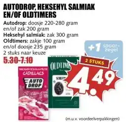 MCD Supermarkt AUTODROP, HEKSEHYL SALMIAK EN/OF OLDTIMERS aanbieding